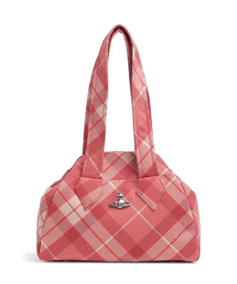 Vivienne Westwood Archive Wool Tartan Medium Schultertasche fraser pink