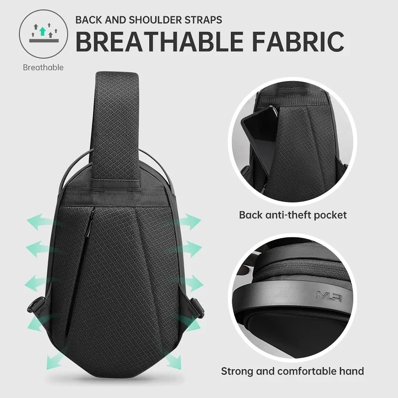 SAVIO: Ergonomische Schultertasche in Rautenform