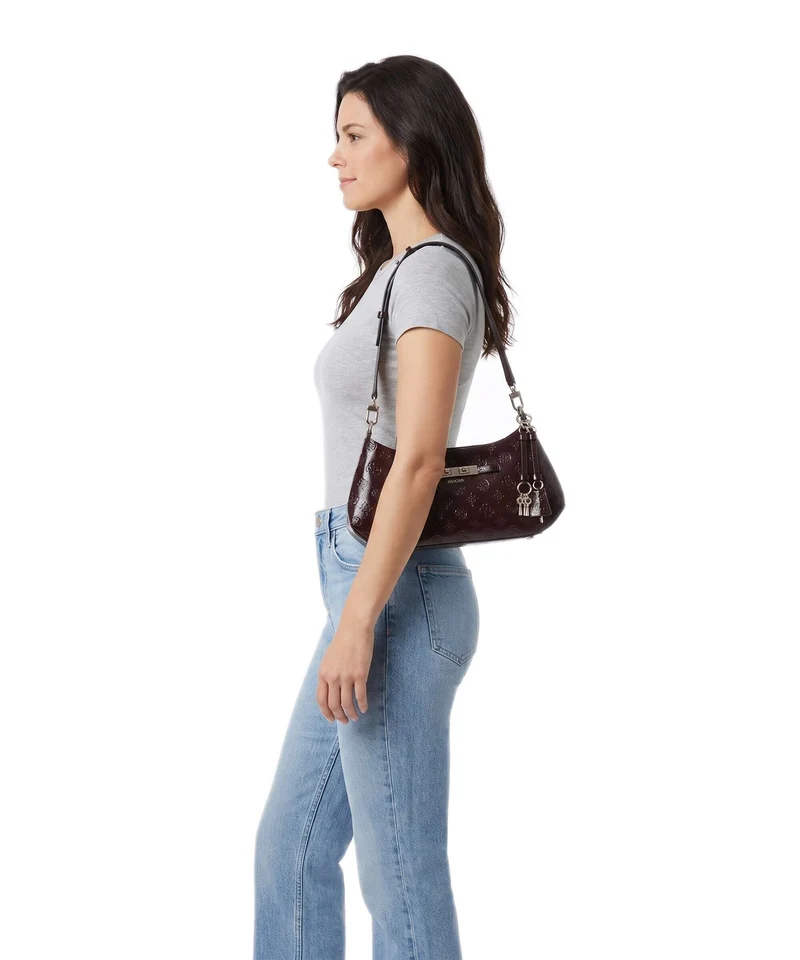 Guess Carmella Schultertasche burgundy logo
