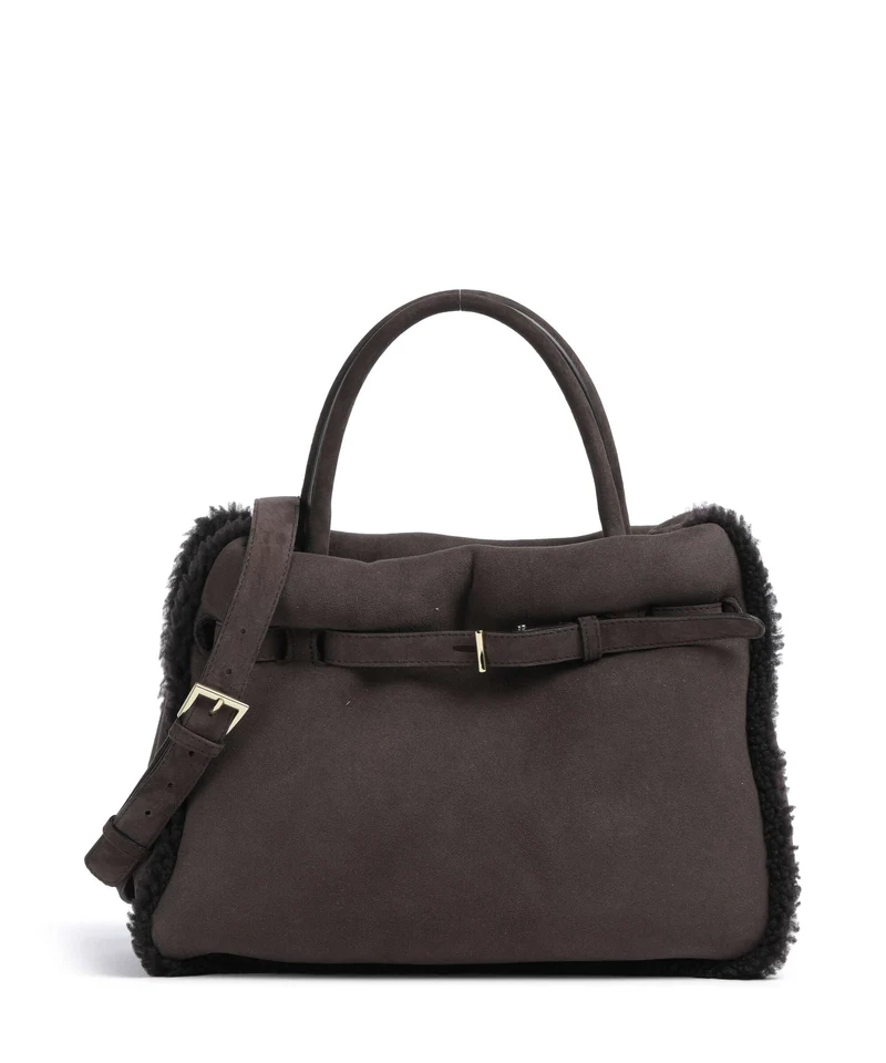 Abro Shearling Jill Handtasche dark brown