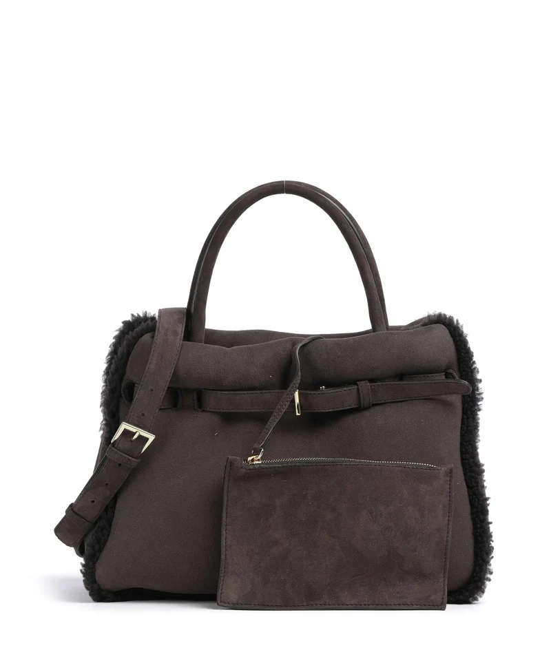 Abro Shearling Jill Handtasche dark brown