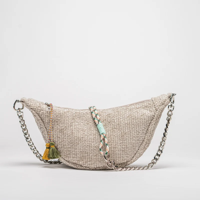 Luna-Bag beige Samt