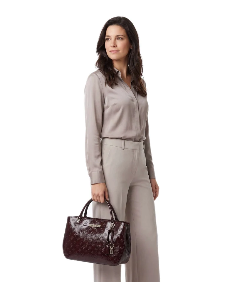 Guess Carmella Girlfriend Handtasche burgundy logo