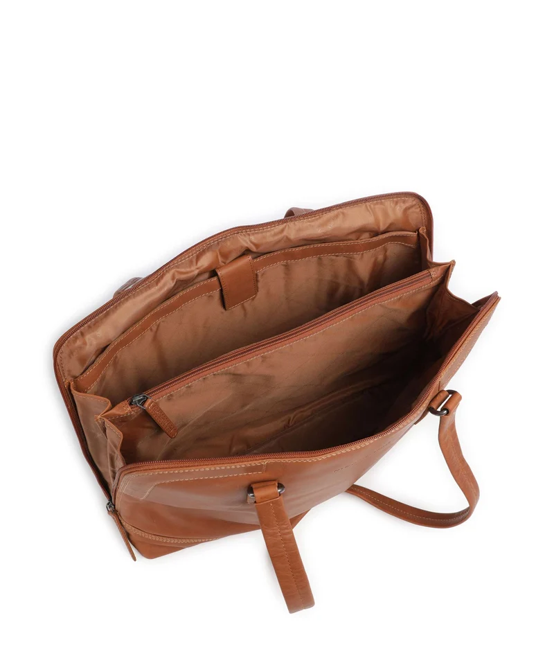The Chesterfield Brand Wax Pull Up Cow Isara Shopper cognac