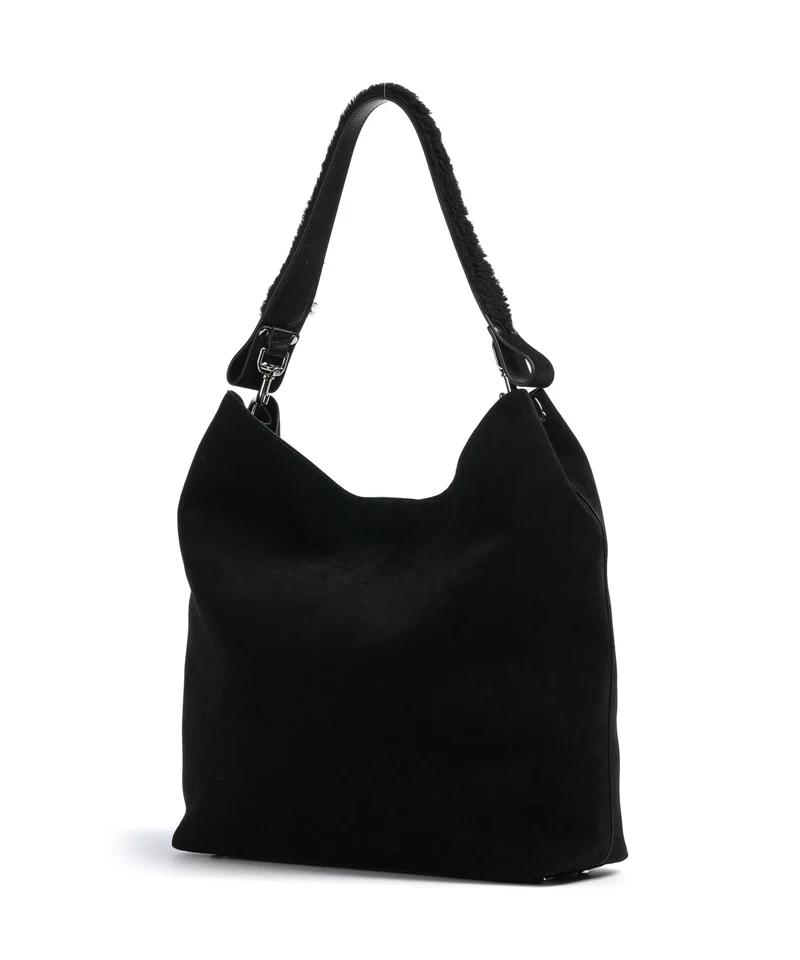 Vivienne Westwood Lottie Suede Large Beuteltasche black