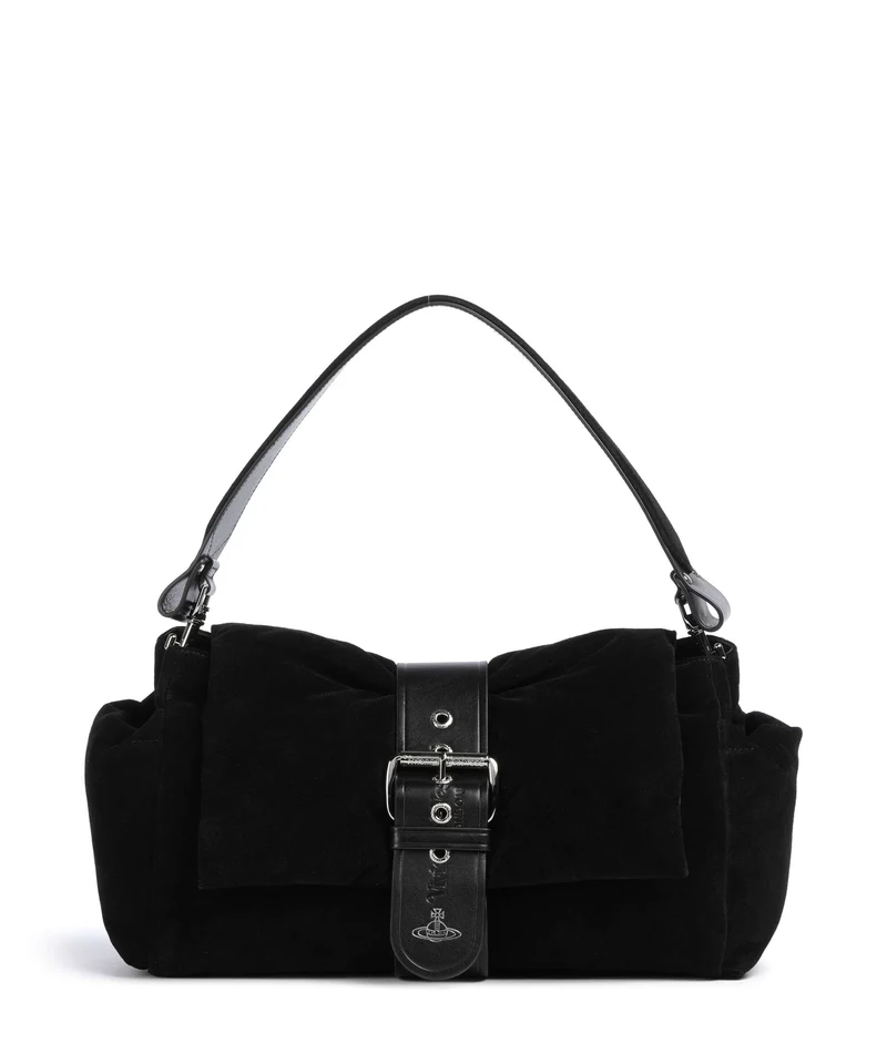 Vivienne Westwood Hazel Treasure Suede XL Schultertasche black