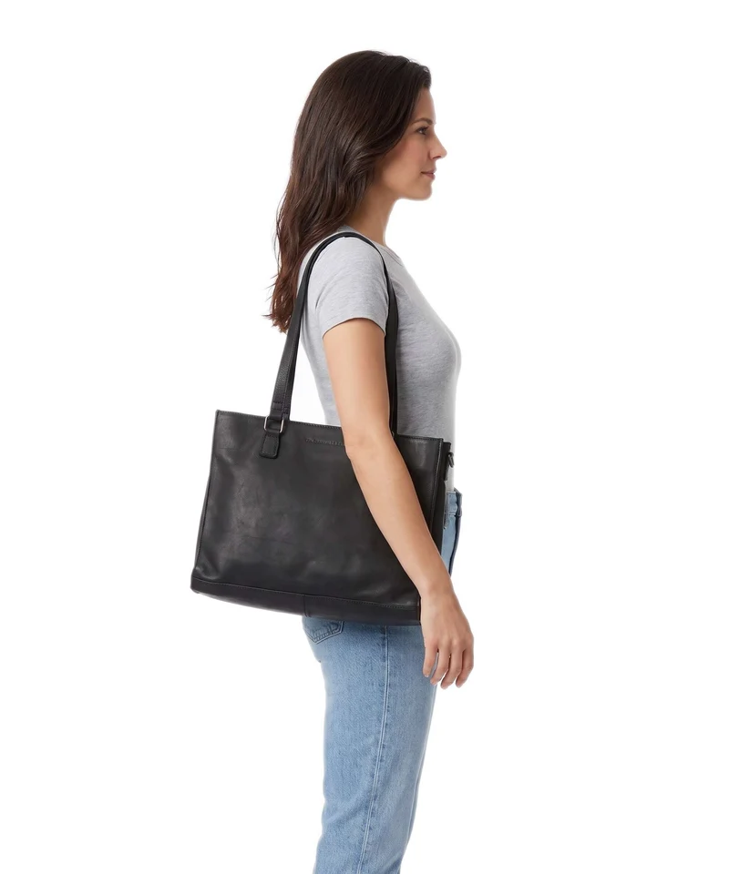 The Chesterfield Brand Wax Pull Up Cow Ellsworth Shopper black