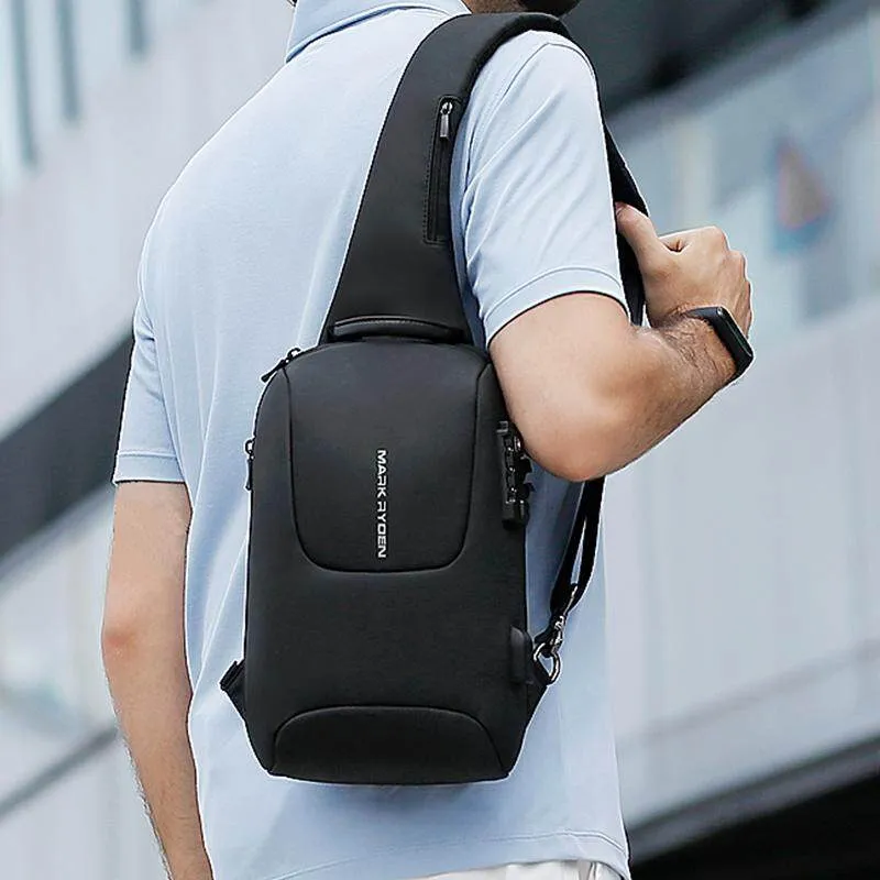 ELEMENT: Wasserdichte, diebstahlsichere Umhängetasche mit USB-Aufladung