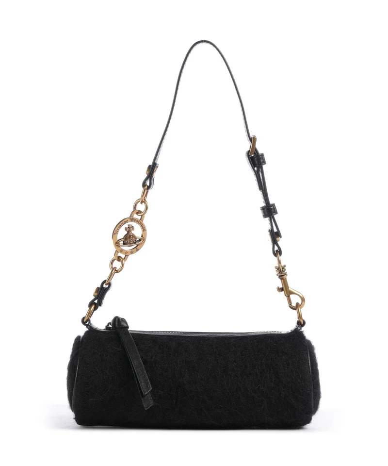 Vivienne Westwood Cindy Mohair Effect Small Schultertasche black