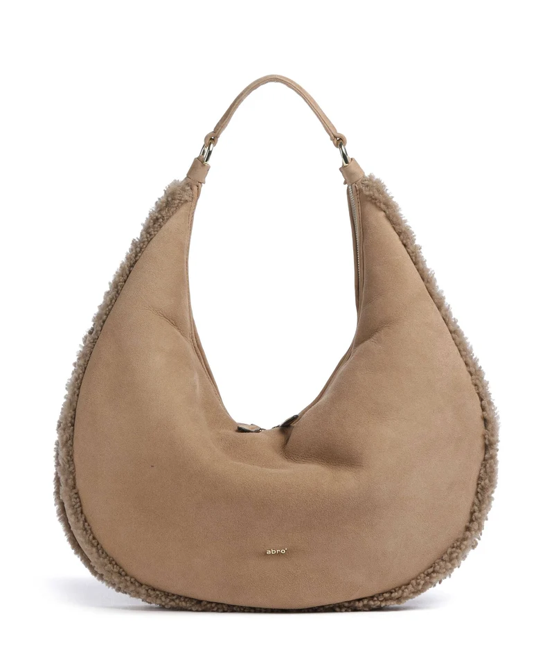 Abro Shearling Nana Big Beuteltasche cappuccino