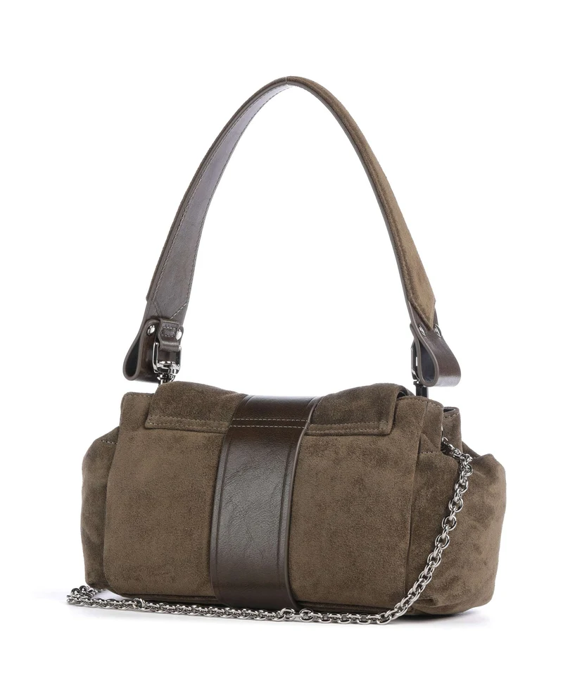 Vivienne Westwood Hazel Treasure Suede Schultertasche khaki