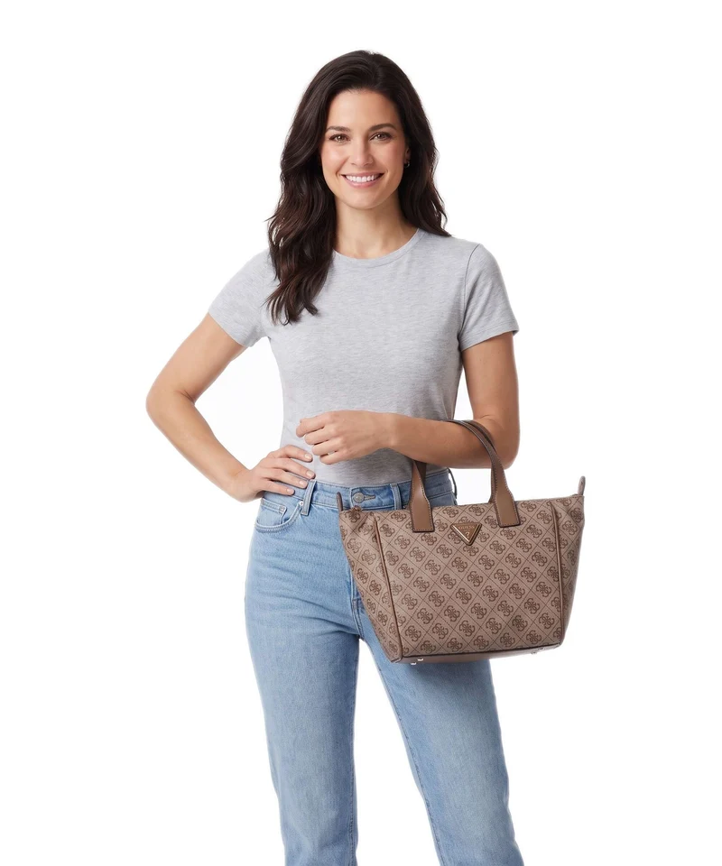 Guess Adrian Logo Small Handtasche latte logo