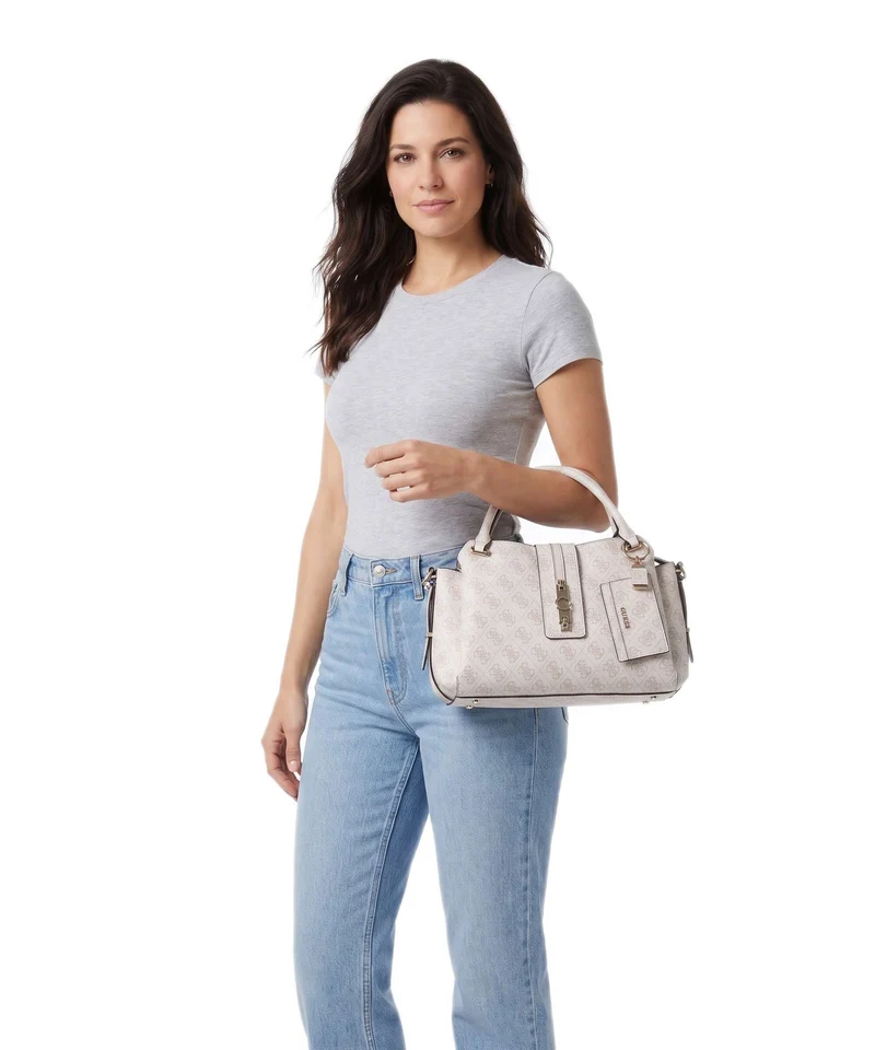 Guess Yvonne Girlfriend Logo Handtasche stone logo