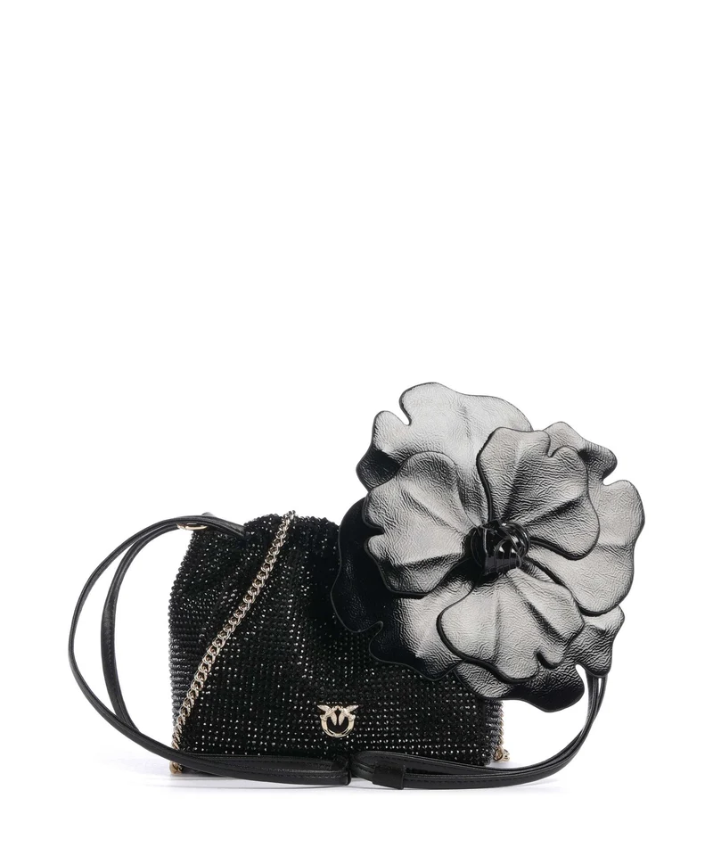 Pinko Flower Bucket Handtasche nero/limousine/oro