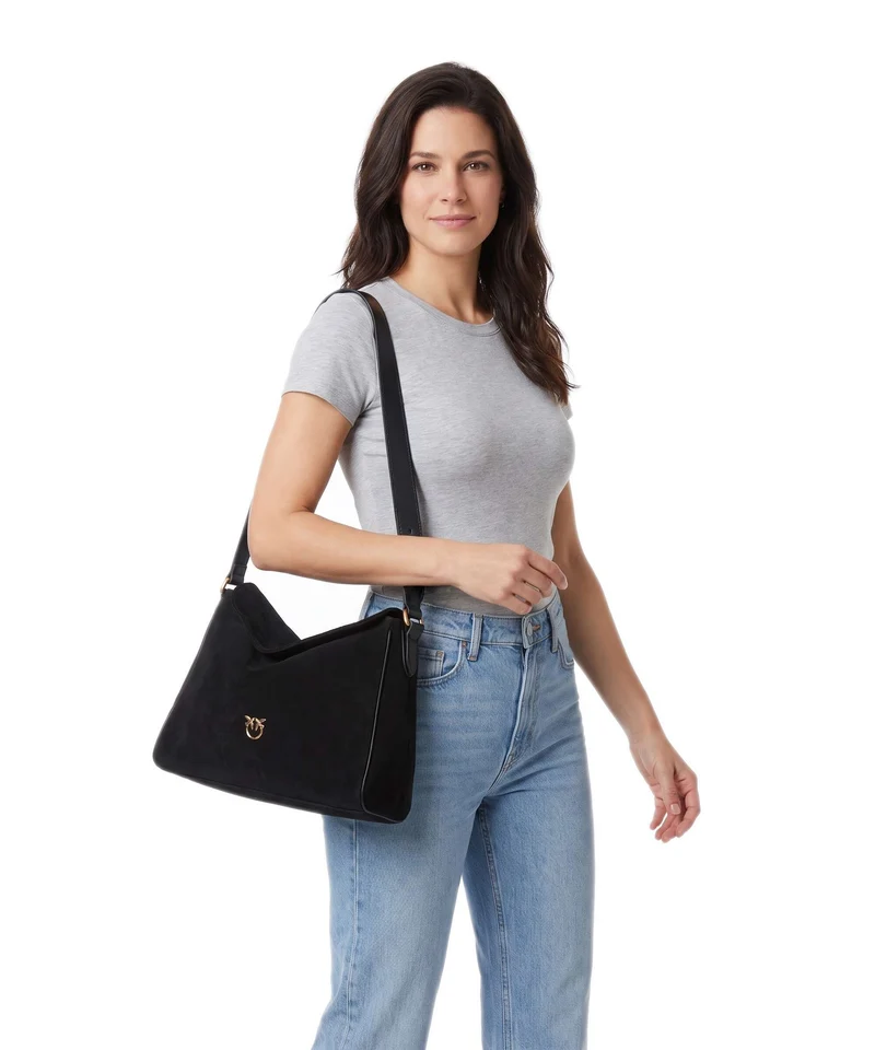 Pinko Leaf Big Beuteltasche nero/antique gold