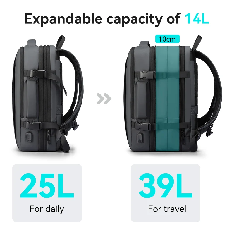 AVIATOR EXPANDABLE: Business-Rucksack mit großem Fassungsvermögen und USB-Anschluss