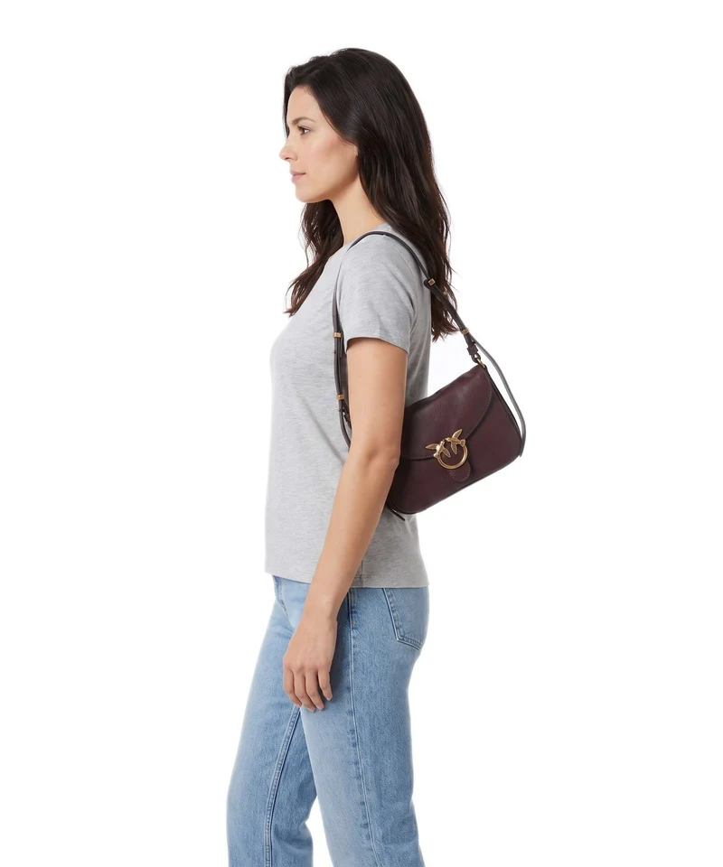 Pinko Love Mini Schultertasche burgundy/gold