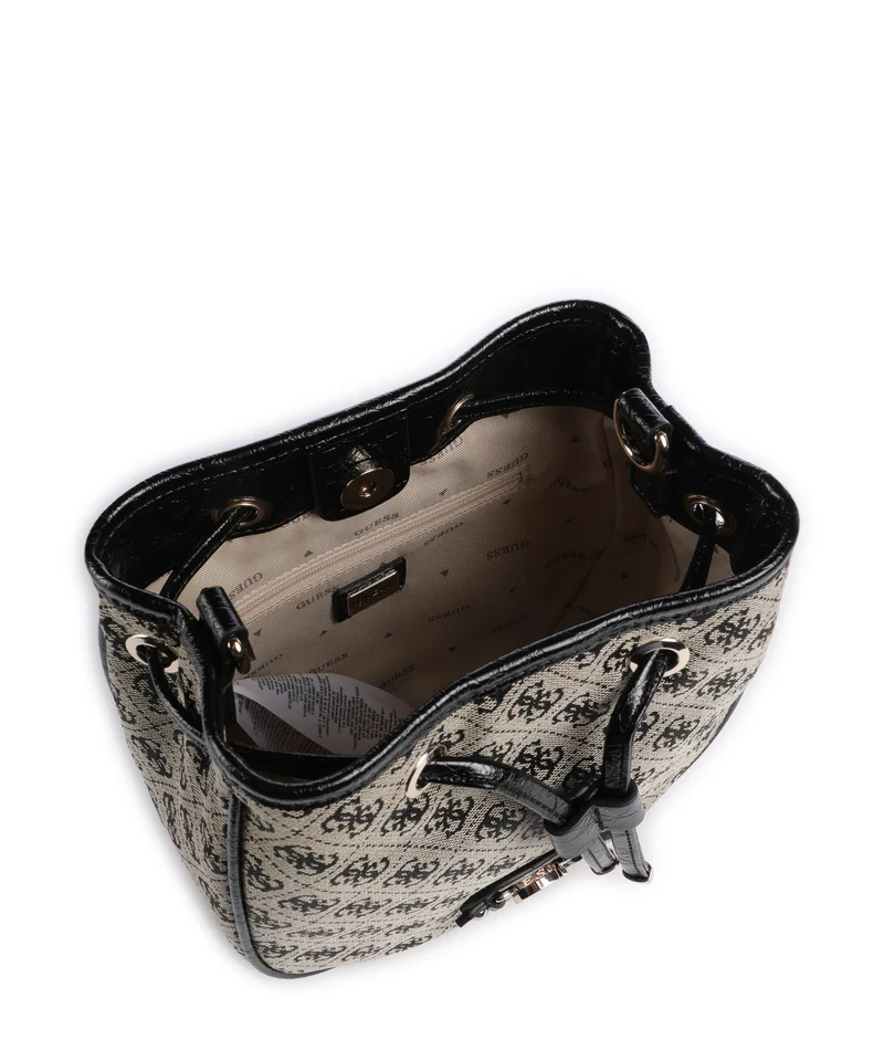 Guess Samantha Mini Bucket Handtasche black logo