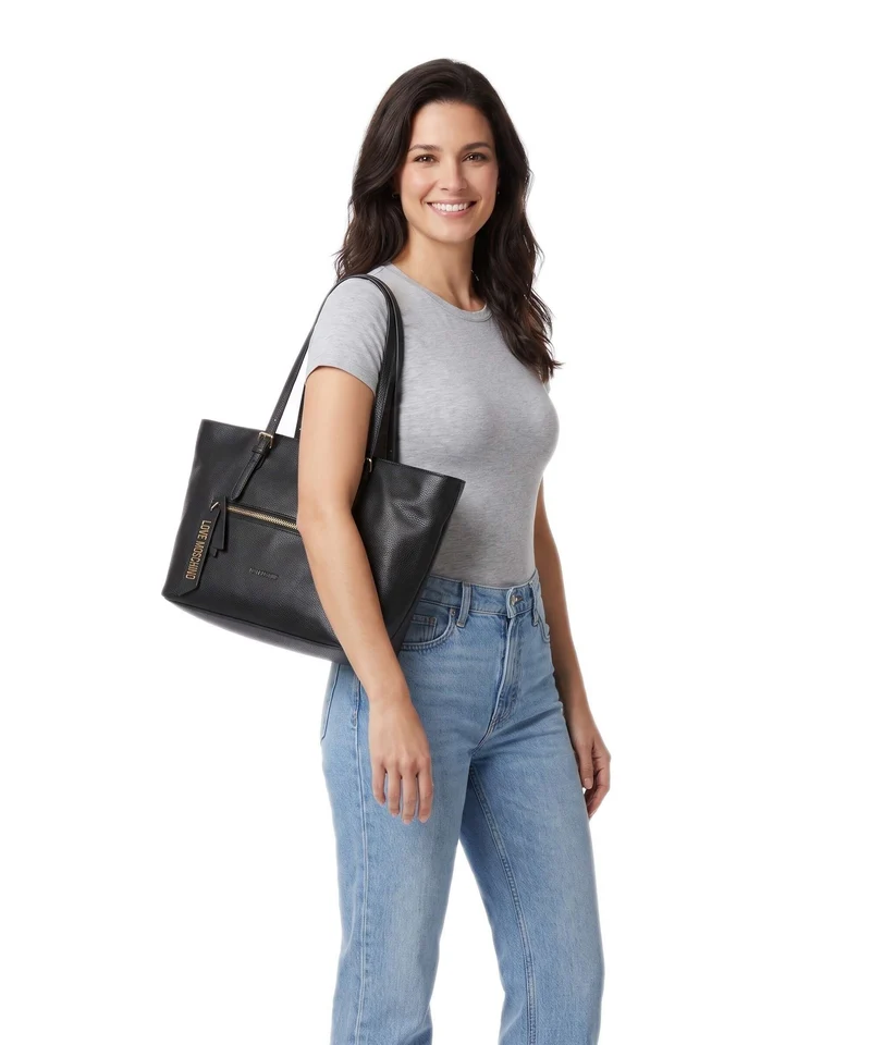 Love Moschino Signature Shopper nero