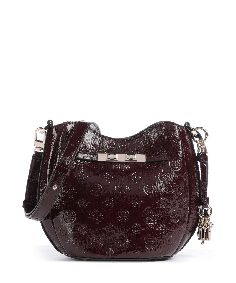 Guess Carmella Bucket Handtasche burgundy logo