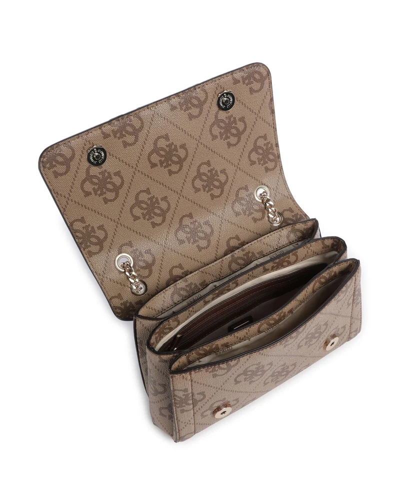 Guess Noelle II Schultertasche latte logo/brown