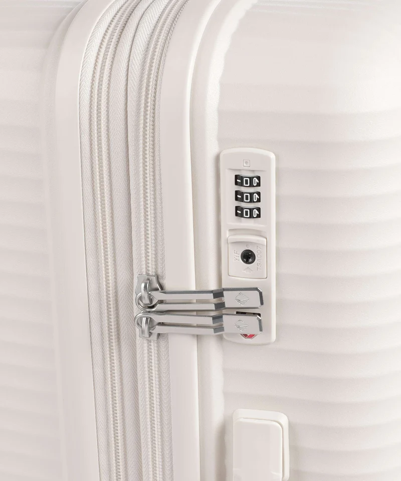 Travelite Air Stripe 4-Rollen Trolley offwhite