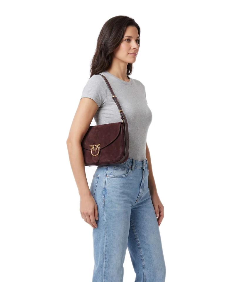 Pinko Love Classic Schultertasche burgundy/gold