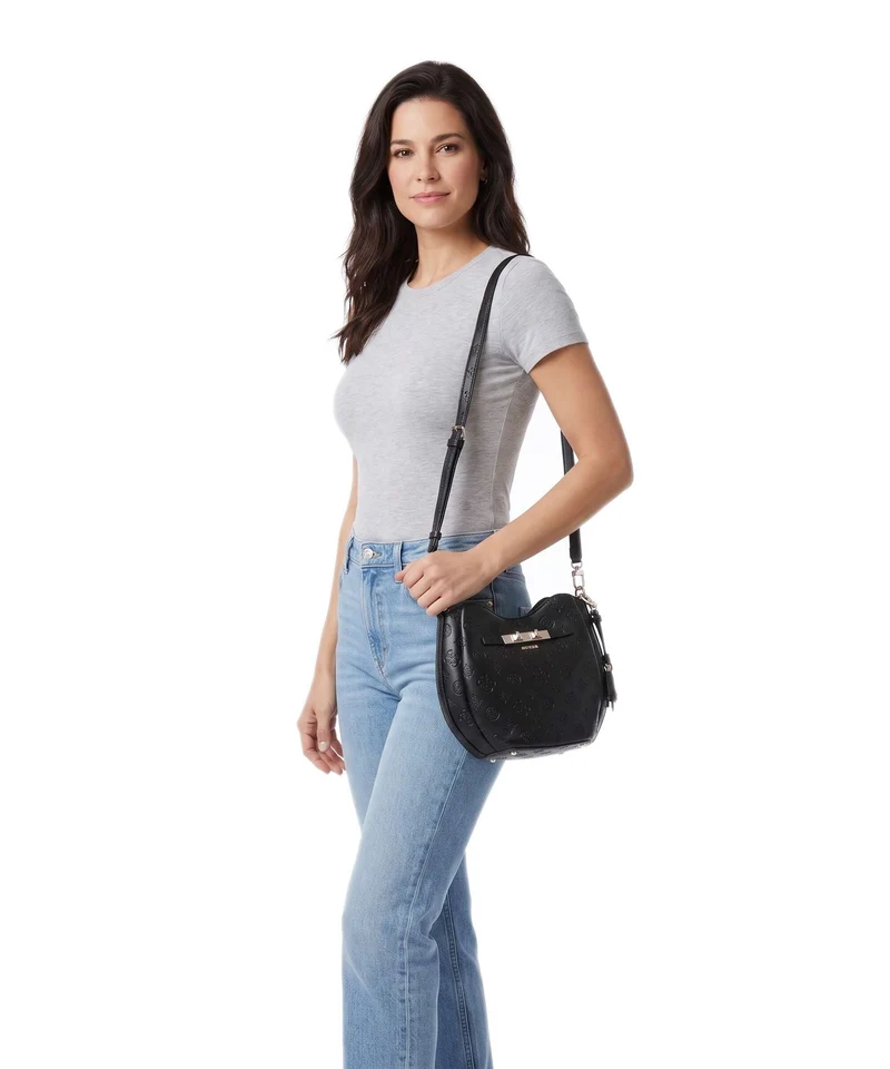Guess Carmella Bucket Handtasche black logo
