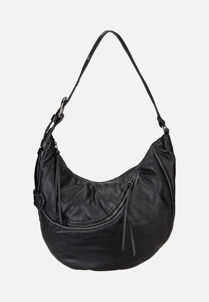 Luna Hobo M 3D Leather Black - Hobo Bag