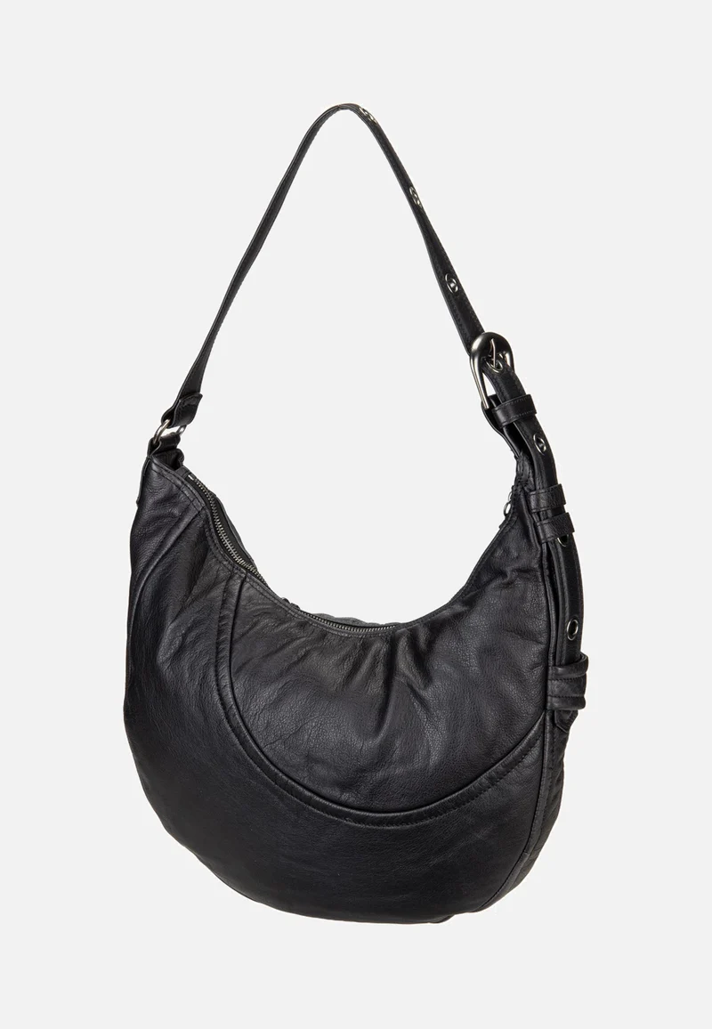 Luna Hobo M 3D Leather Black - Hobo Bag