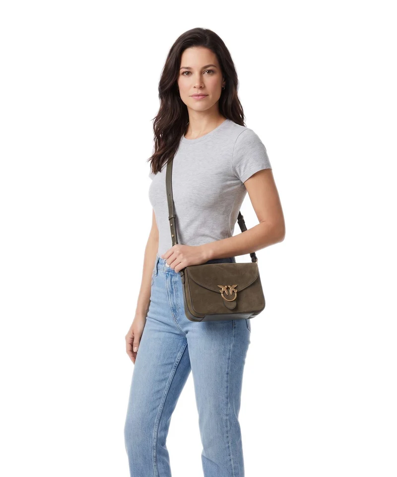 Pinko Love Mini Umhängetasche militar green/gold