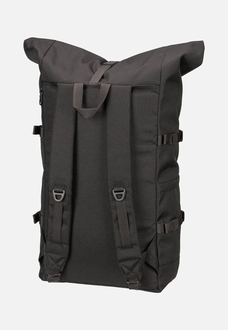 Icon BP L Black/Black Leather - Rolltop Rucksack