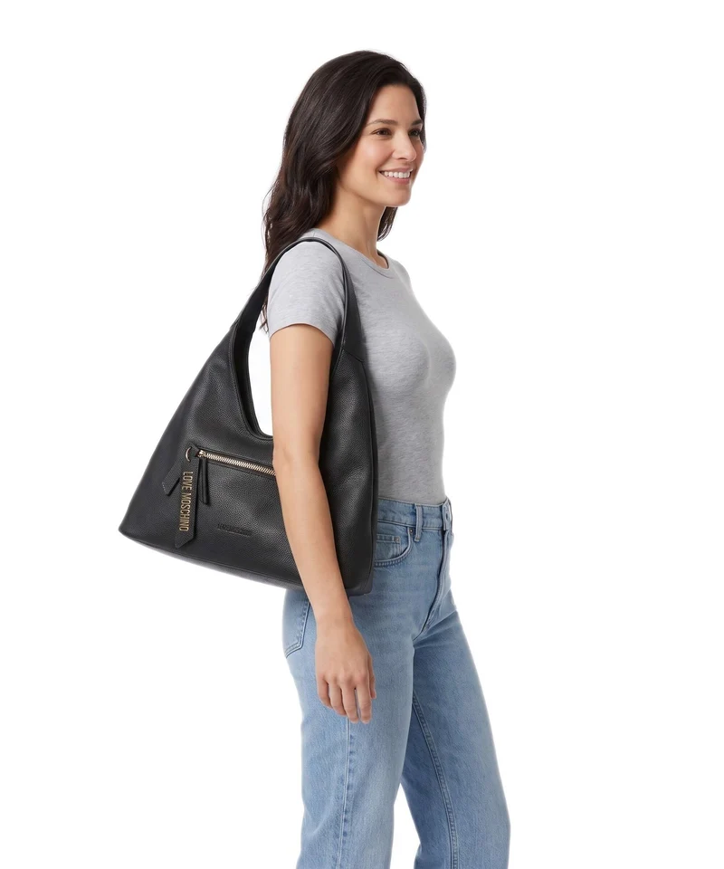 Love Moschino Signature Beuteltasche nero