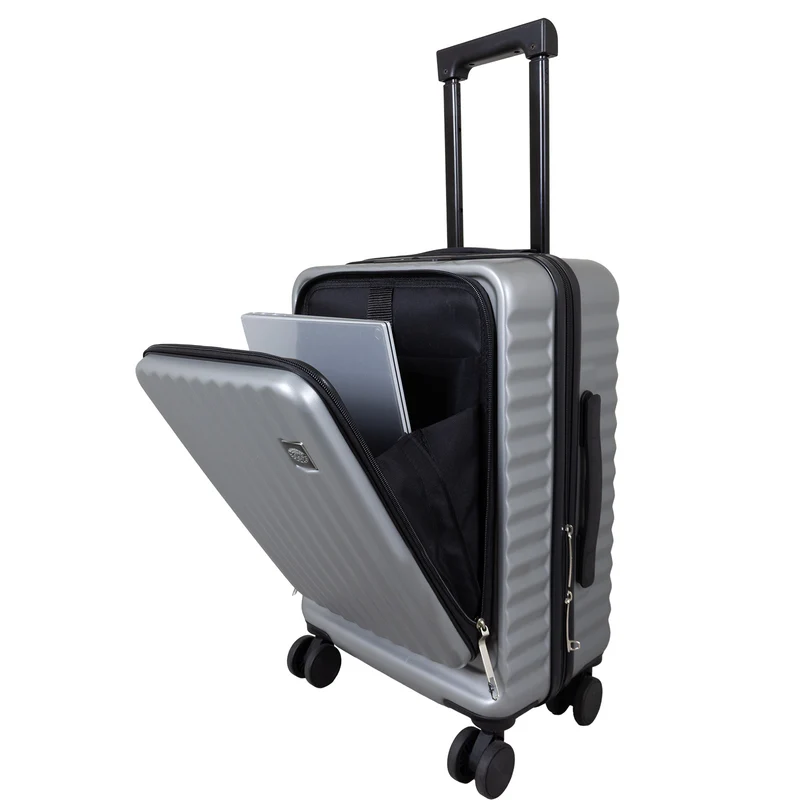 Handgepäck-Trolley 55cm mit 17-Zoll-Laptopfach - Farbe silber-grau