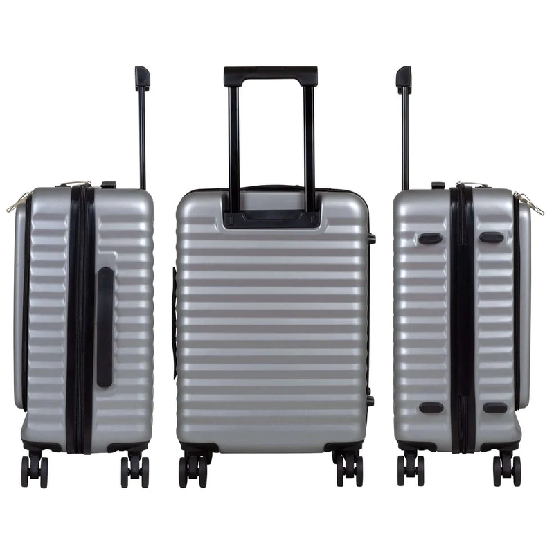 Handgepäck-Trolley 55cm mit 17-Zoll-Laptopfach - Farbe silber-grau