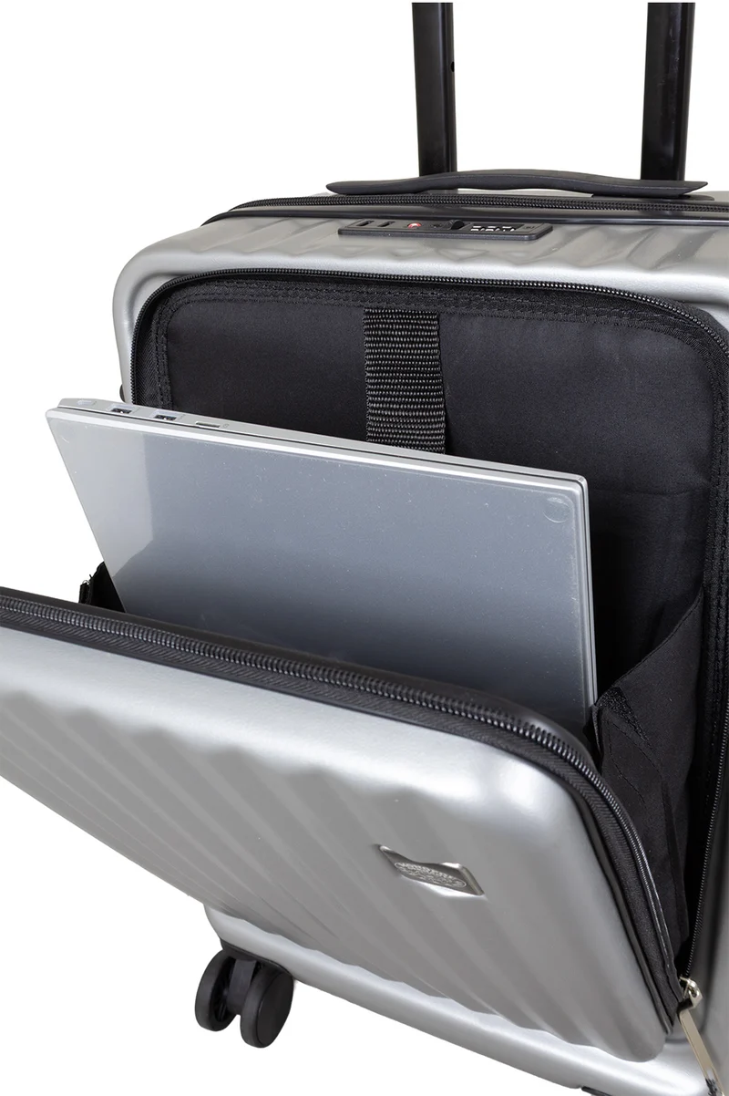 Handgepäck-Trolley 55cm mit 17-Zoll-Laptopfach - Farbe silber-grau