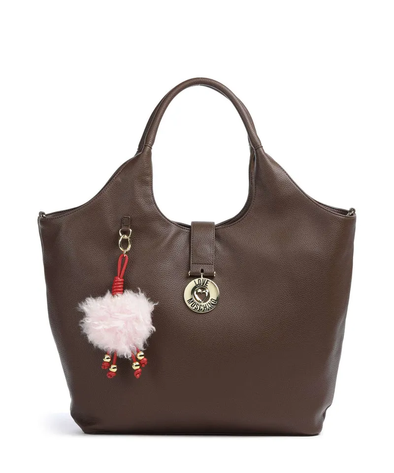 Love Moschino Bouncing Heart Shopper cioccolato