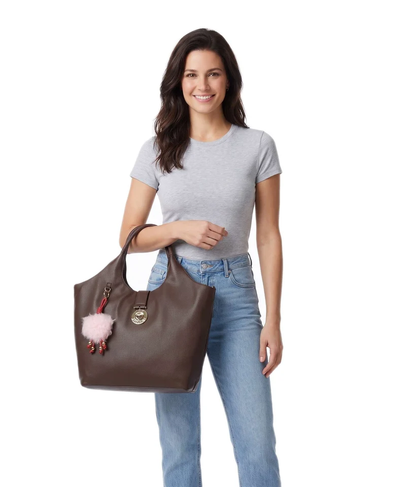 Love Moschino Bouncing Heart Shopper cioccolato