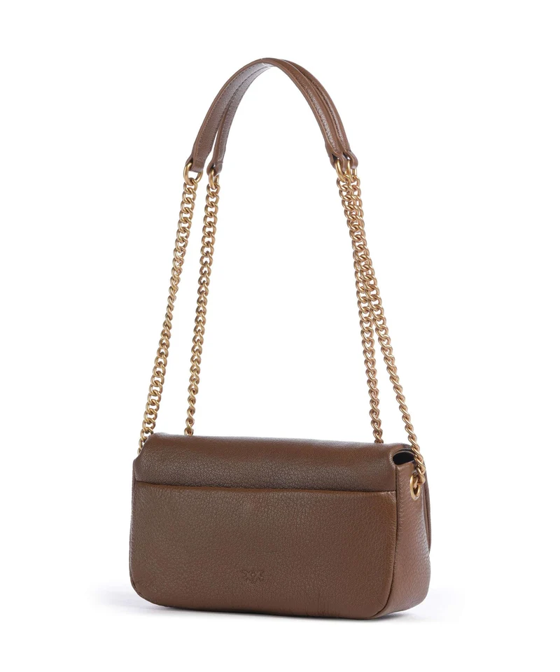 Pinko Click Soft Horizontal Chain Schultertasche marrone cognac/antique gold