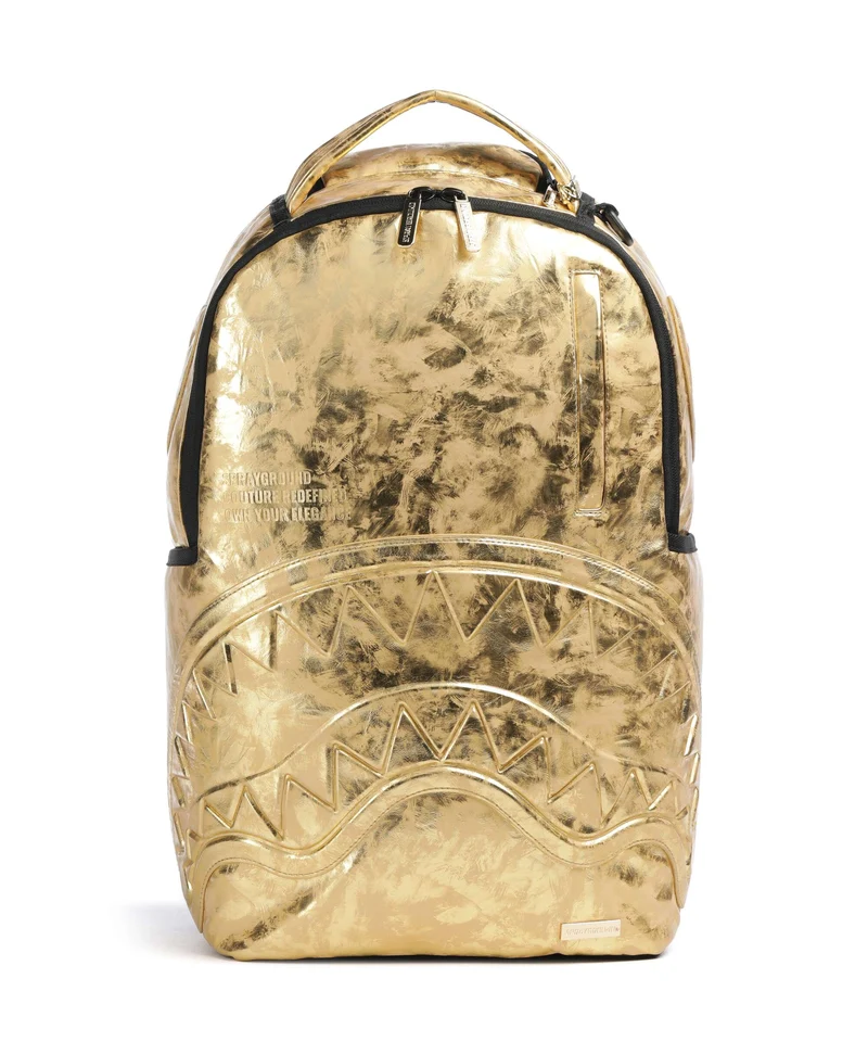 Sprayground Gold Weathered Rucksack gold