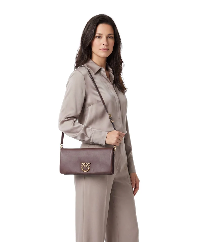 Pinko Click Soft Classic Umhängetasche castano intenso/antique gold