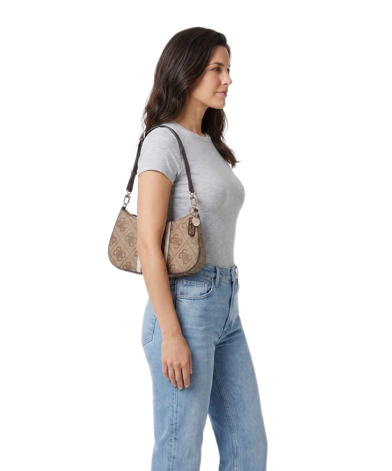 Guess Noelle II Schultertasche latte logo/brown