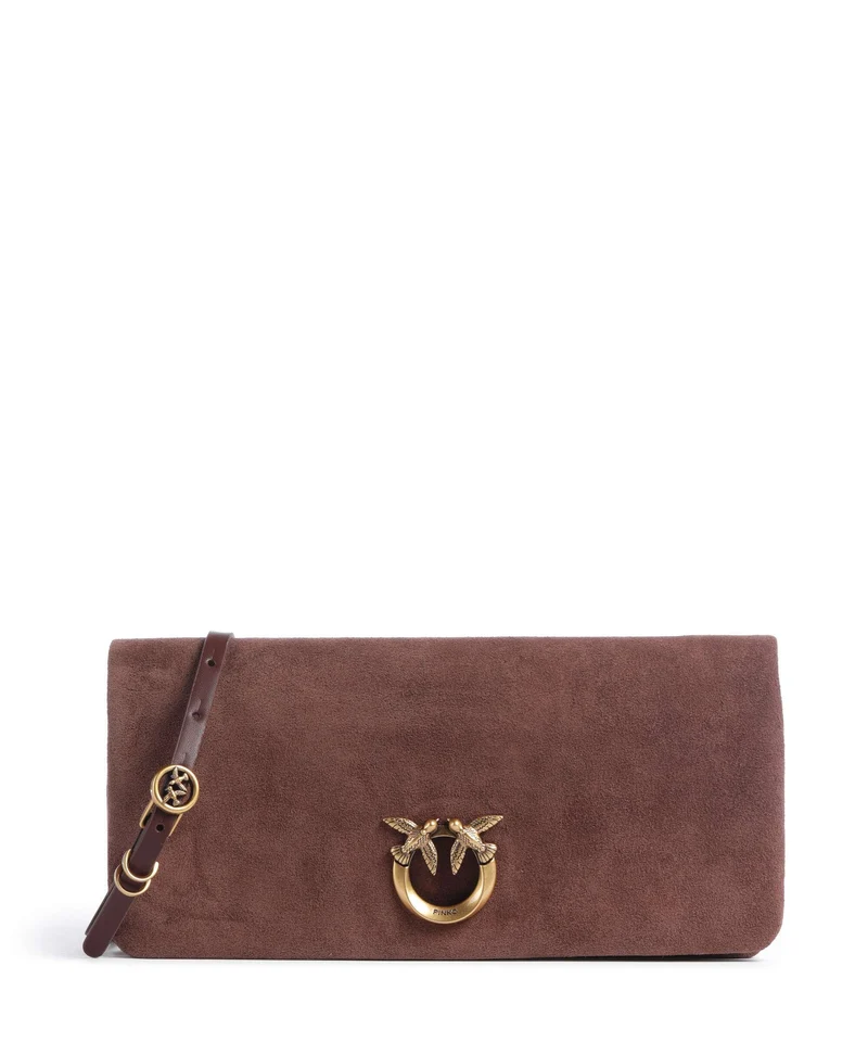 Pinko Love Click Soft Horizontal Classic Umhängetasche castano intenso/antique gold