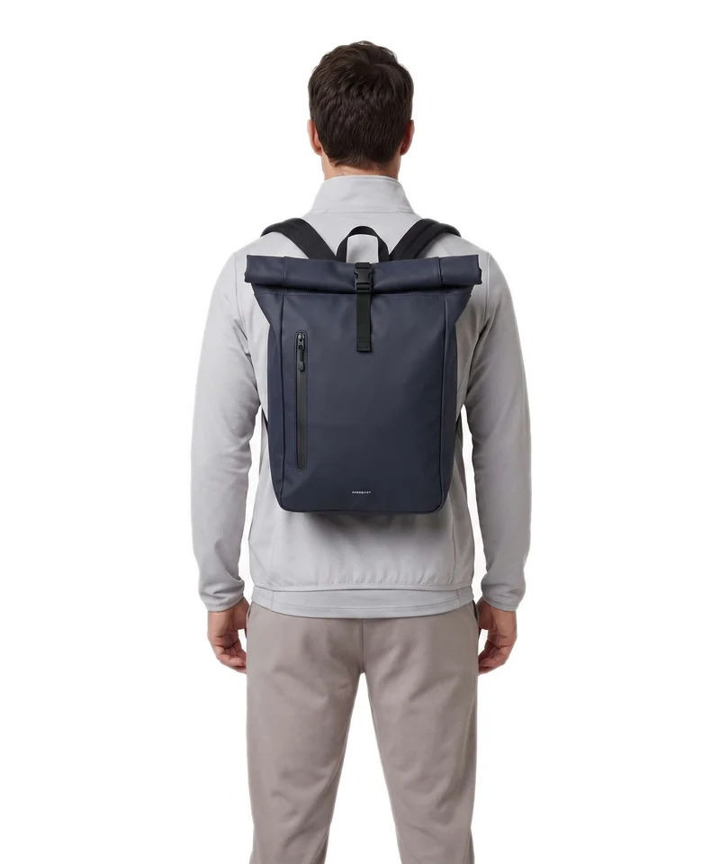 Sandqvist Stream Rolltop Rucksack navy