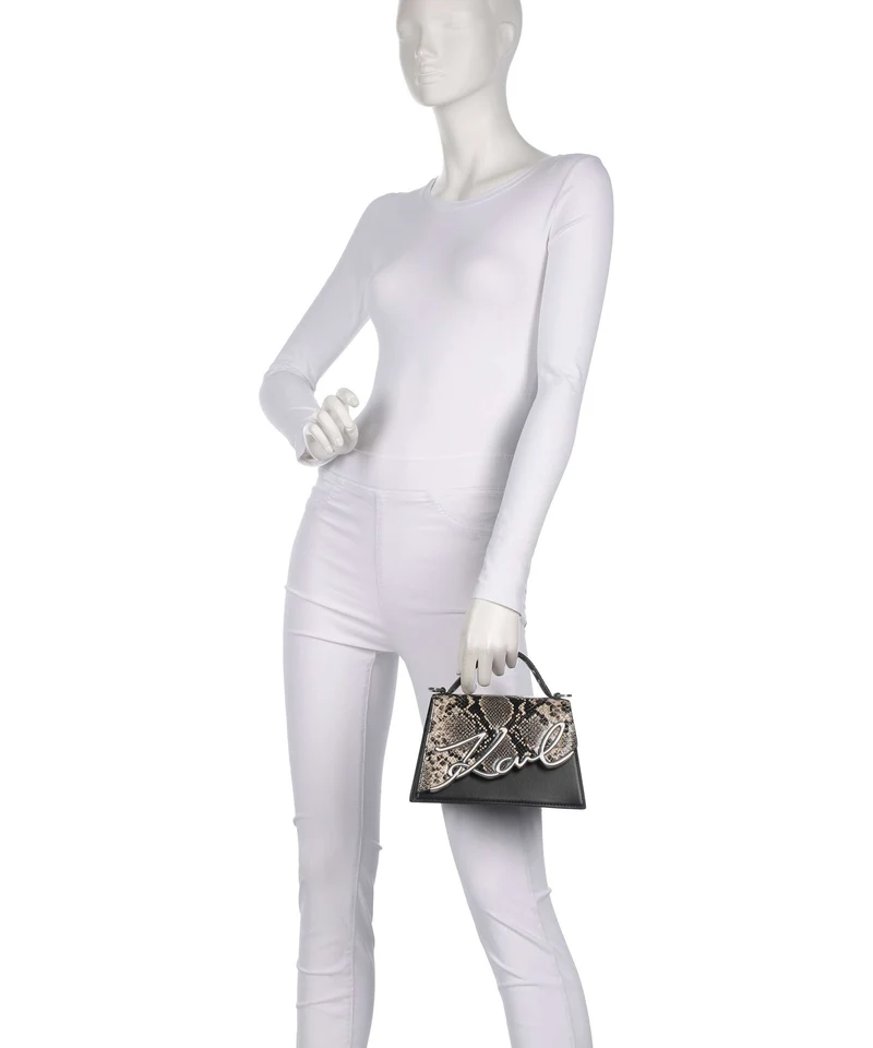 Karl Lagerfeld K/Signature 2.0 Small Umhängetasche natural snake aop