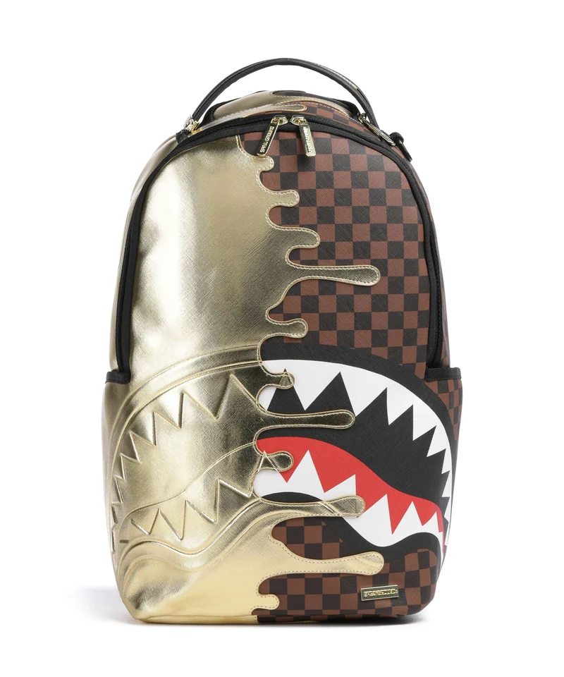 Sprayground Sharks In Paris Gold Drip Rucksack black/gold