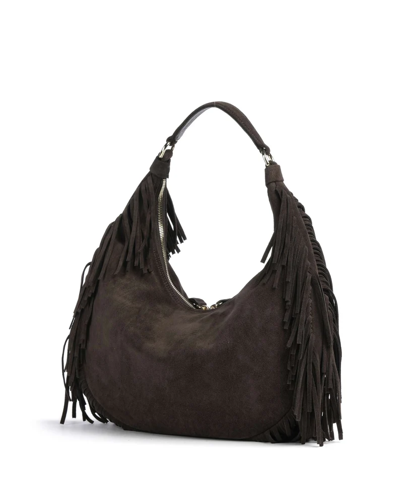 Abro Suede Nana Beuteltasche dark brown