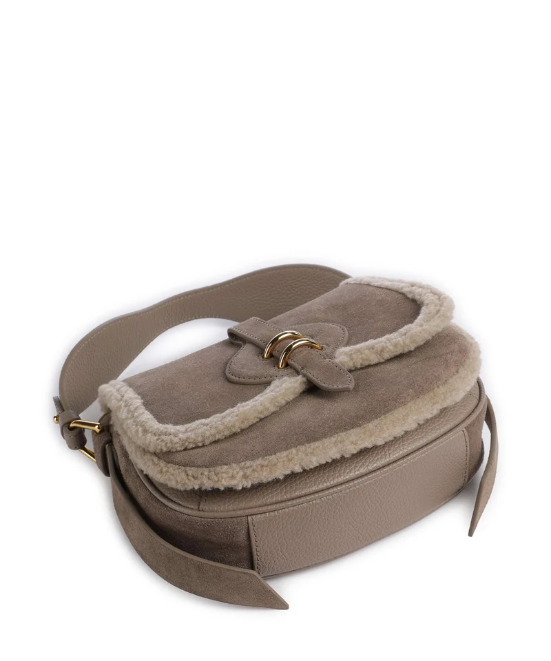 Coccinelle Smash Suede Handtasche warm taupe