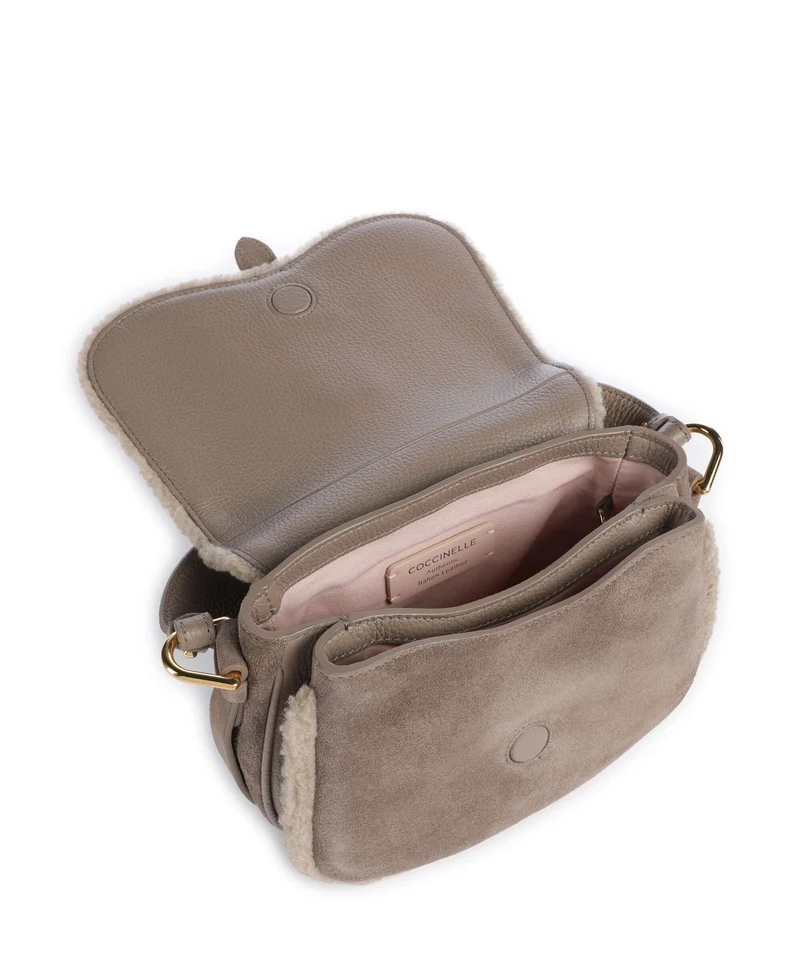 Coccinelle Smash Suede Handtasche warm taupe