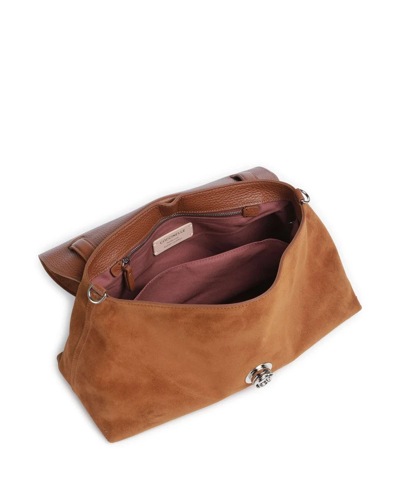 Coccinelle Nikla Suede Handtasche cognac